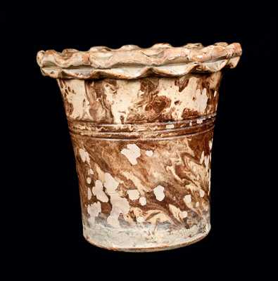 Two Redware Flowerpots attrib. Anthony Baecher, Winchester, VA or Thurmont, MD