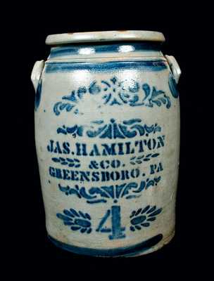 JAS. HAMILTON & CO. / GREENSBORO, PA Stoneware Crock