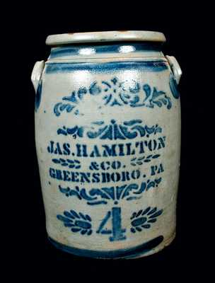 JAS. HAMILTON & CO. / GREENSBORO, PA Stoneware Crock