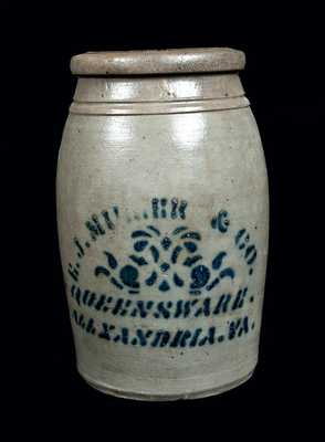 E. J. MILLER / ALEXANDRIA, VA Stoneware Crock