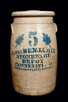 JAMES BENJAMIN / CINCINNATI, O Stoneware Churn