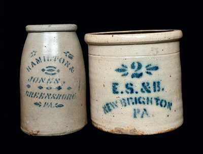 Lot of Two: Western PA Stoneware Crocks