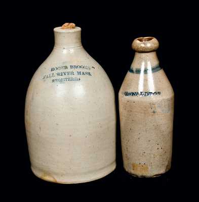 Lot of Two: Stoneware Jug and Bottle