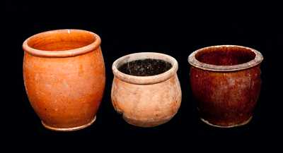 Lot of Three: Redware Cream Jars