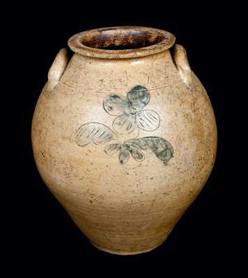 Incised Ohio Stoneware Jar Impressed 