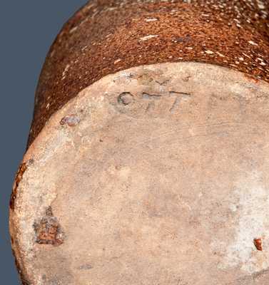 Rare Lead-Glazed Redware Jar Impressed OTT, Frederick, MD