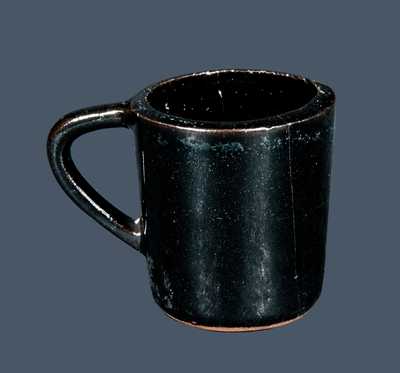 Lot of Two: Miniature Redware Mug and Quart-Sized Redware Jar