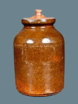 Lidded Redware Canning Jar