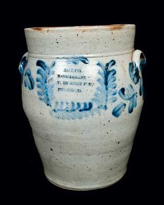 Baluster-Form Stoneware Jar with Philadelphia Advertising