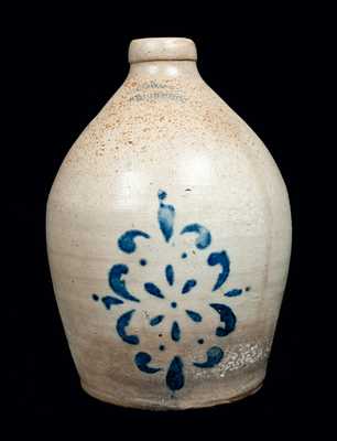 F. H. COWDEN Stoneware Jug with Stencilled Decoration