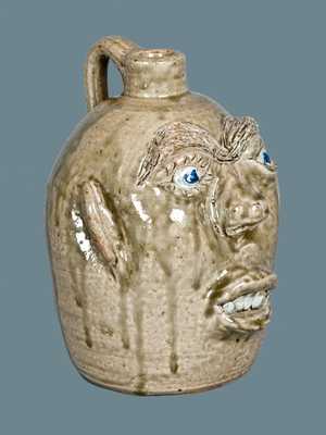 Stoneware Face Jug, Jerry Brown, Hamilton, AL, 1993