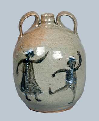 Chester Hewell Stoneware Jug Depicting Musicians