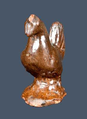 Molded Redware Chicken Figure, probably Pennsylvania