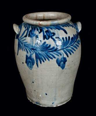 Five-Gallon Baltimore Stoneware Crock with Vibrant Cobalt Decoration