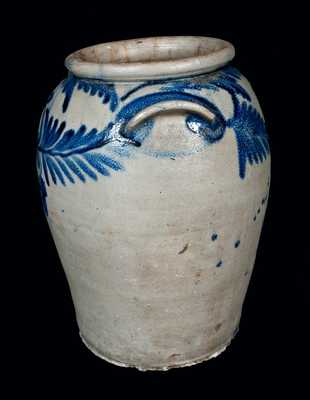 Five-Gallon Baltimore Stoneware Crock with Vibrant Cobalt Decoration