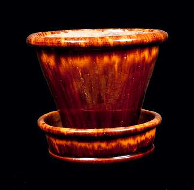 JOHN W. BELL / Waynesboro, Pa. Redware Pottery Flower Pot