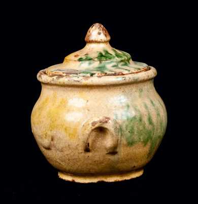 Redware Lidded Sugar Bowl