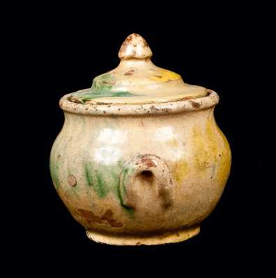 Redware Lidded Sugar Bowl