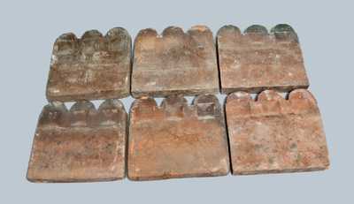 Lot of Six: Georgia Pottery Slave Tiles