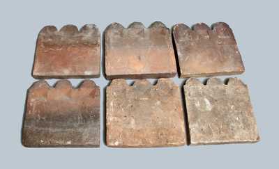 Lot of Six: Georgia Pottery Slave Tiles