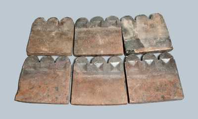Lot of Six: Georgia Pottery Slave Tiles