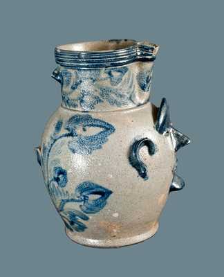 Important Samuel Bell (Shenandoah Valley, Strasburg, VA) Stoneware Face Pitcher