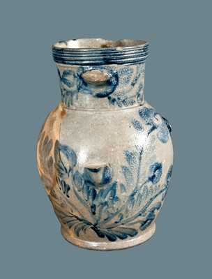 Important Samuel Bell (Shenandoah Valley, Strasburg, VA) Stoneware Face Pitcher