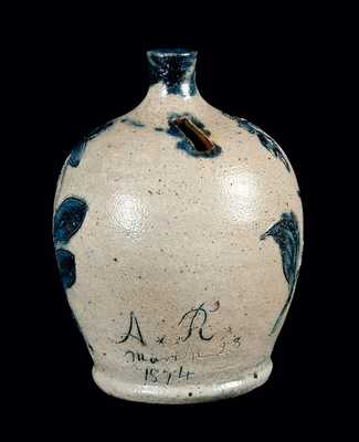 Outstanding Remmey (Philadelphia) Stoneware Presentation Bank w/ Incised Bird