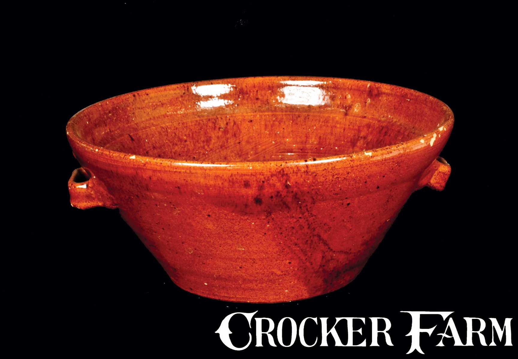 JUGTOWN WARE Redware Handled Bowl -- Lot 390 -- July 21, 2012 Stoneware ...