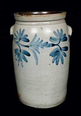 Remmey, Philadelphia Stoneware Jar with Floral Decoration, Four-Gallon