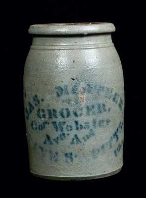 Pittsburgh, PA Stoneware Advertising Jar, Western PA origin, circa 1875