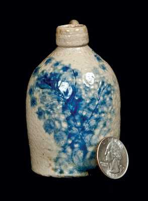 Rare Miniature Decorated Stoneware Jug, New York or New England, possibly F.B. Norton
