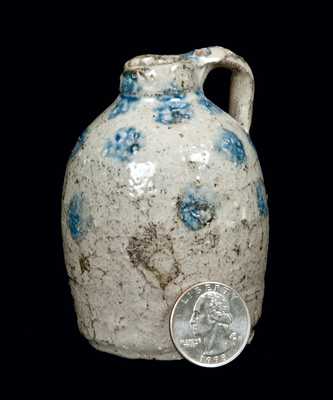 Miniature Stoneware Jug with Dotted Cobalt Decoration