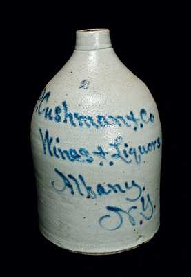 P. Cushman & Co. / Albany, NY Stoneware Advertising Jug