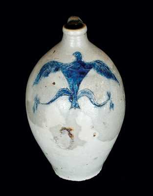 Rare Stoneware Jug with Incised Federal Eagle Decoration, probably CT, early 19th century