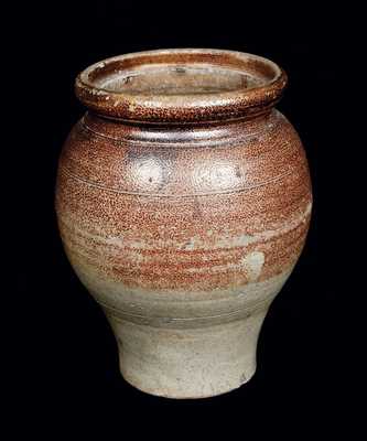 Early Ovoid Iron-dipped Stoneware Crock