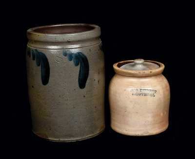 Lot of Two: Stoneware Crocks from Strasburg, VA and Montreal, Canada