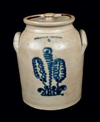 N. CLARK JR. ATHENS, NY Stoneware Lidded Crock