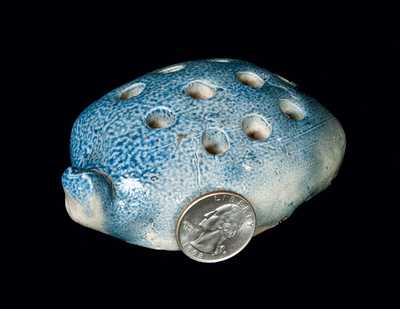 Small Stoneware Flower Frog in the Form of a Turtle, probably NC origin, 20th century