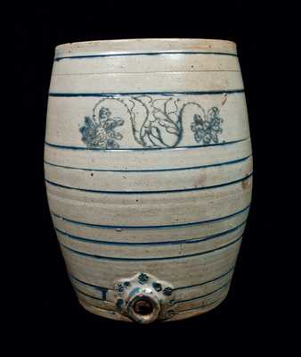 Monumental 10 Gal. Stoneware Keg with Incised Decoration