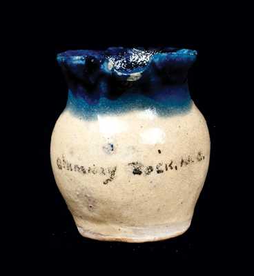 Miniature Stoneware Chimney Rock, NC Souvenir Pitcher circa 1920