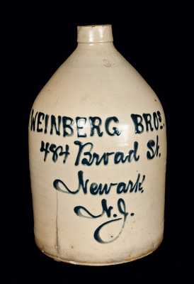 Newark, NJ Stoneware Script Jug