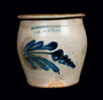 COWDEN & WILCOX Decorated Stoneware Cream Jar