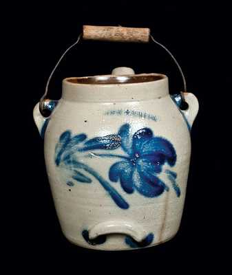 COWDEN & WILCOX Stoneware Batterpail with Floral Decoration