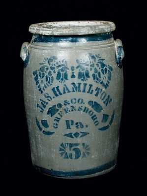 5 Gal. JAS. HAMILTON & CO. Stoneware Crock