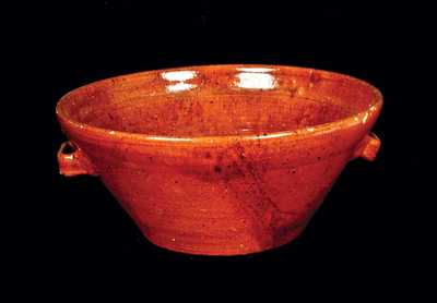 JUGTOWN WARE Redware Handled Bowl