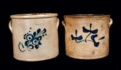 Lot of Two: BOSTON and ASHFIELD, MA Stoneware Crocks