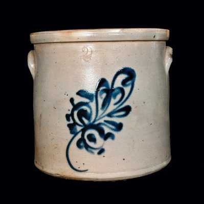 2 Gal. Stoneware Crock with Floral Decoration