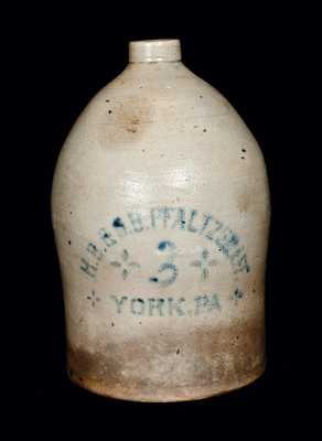 Scarce H.B. & S.B. PFALTZGRAFF / YORK, PA Stoneware Jug