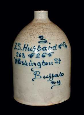 LYONS COOPERATIVE Stoneware Jug with Elaboration Buffalo, NY Script Advertising